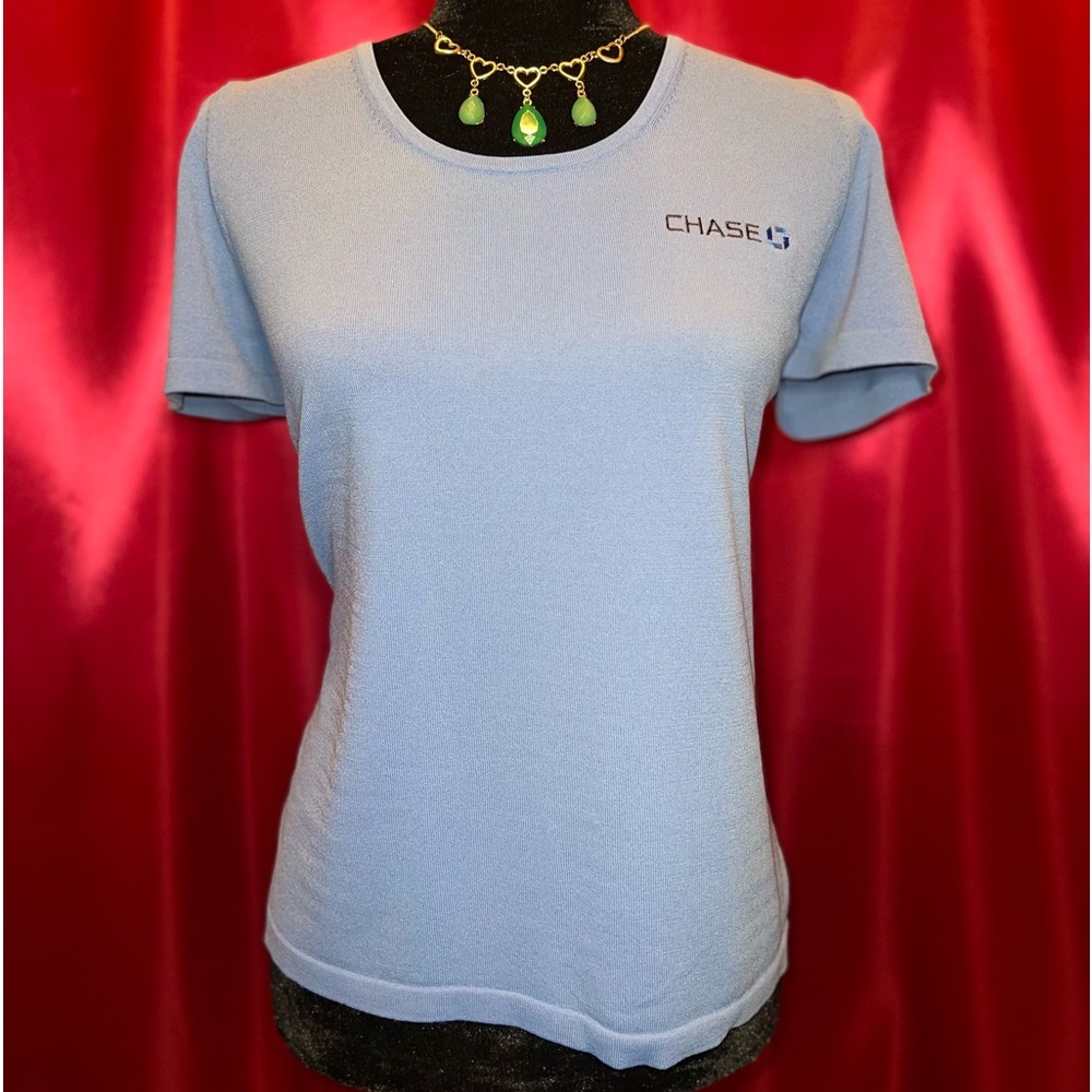 Blue Chase Bank Lands End Uniform Shirt